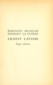 Cover of: Pages choisies. by Ernest Lavisse