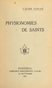 Cover of: Physionamies de saints [par] Laure Conan.