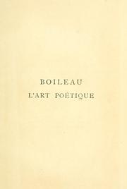 Cover of: L' art poétique. by Boileau