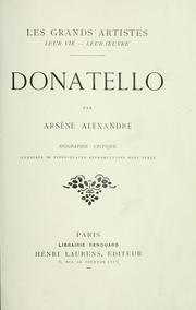 Cover of: Donatello: biographie critique