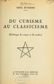 Cover of: Du cubisme au classicisme by Gino Severini