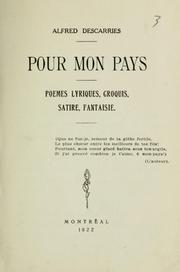 Cover of: Pour mon pays by Alfred Descarries