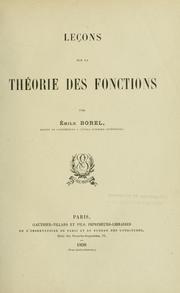 Cover of: Leçons sur la théorie des fonctions by Emile Borel
