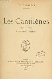 Cover of: Les Cantilènes by Jean Moréas
