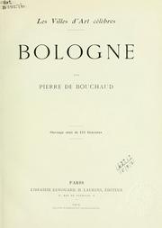 Cover of: Bologne by Hannah Giffard, Pierre de Bouchaud