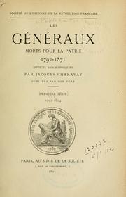 Cover of: Les généraux morts pour la patrie: notices biographiques