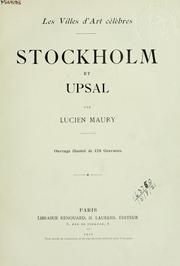 Cover of: Stockholm et Upsal.