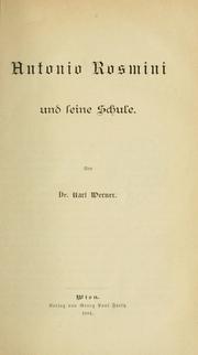 Cover of: Die italienische Philosophie des neunzehnten Jahrhunderts by Werner, Karl