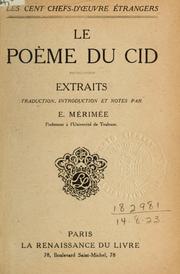 Cover of: Le poème du Cid: extraits, traduction introd. et notes par E. Mérimée.