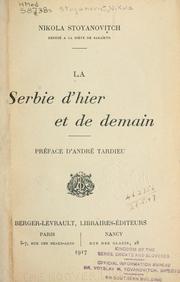 Cover of: La Serbie d'hier et de demain by Nikola Stojanovi