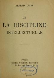 Cover of: De la discipline intellectuelle