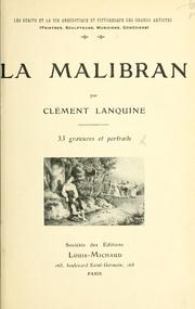 Cover of: La Malibran.