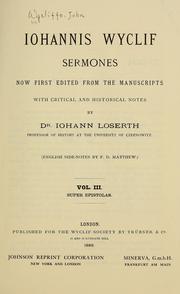 Cover of: Sermones by John Wycliffe