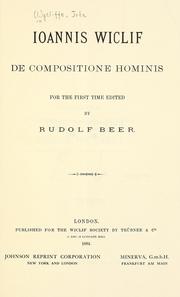 Cover of: De compositione hominis