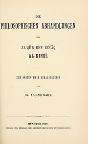 Cover of: Die philosophischen abhandlungen des Ja'qub ben Ishaq al-Kindi