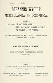 Cover of: Miscellanea philosophica