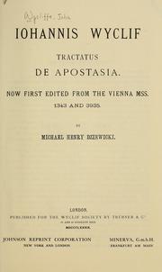 Cover of: Tractatus de Apostasia by John Wycliffe