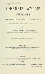 Cover of: Sermones by John Wycliffe