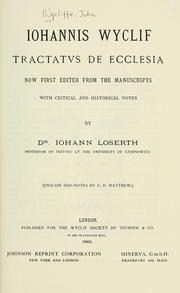 Cover of: Tractatus de ecclesia by John Wycliffe