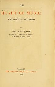 Cover of: The  heart of music by Anna Alice Chapin