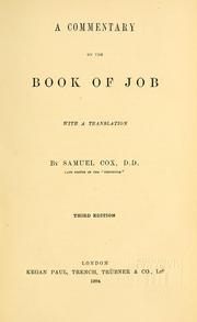 Cover of: A commentary on the book of Job by Samuel Cox