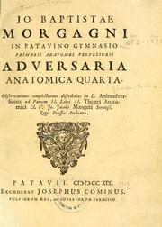 Cover of: Adversaria anatomica omnia by Giambattista Morgagni
