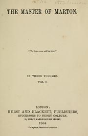 Cover of: The master of Marton. by Eliza Tabor