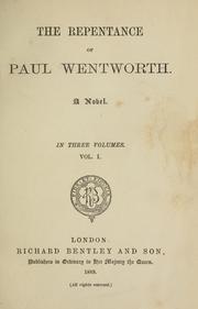 Cover of: The repentance of Paul Wentworth.: A novel.