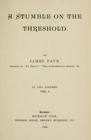 Cover of: A stumble on the threshold by James Payn