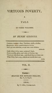 Cover of: Virtuous poverty by Henry Siddons