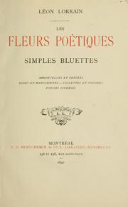 Cover of: Les fleurs poétiques, simples bluettes