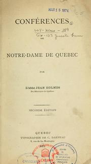 Cover of: Conférences de Notre-Dame de Québec by Holmes, John