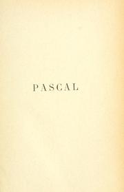 Cover of: Pascal. by Emile Boutroux