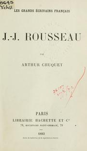 Cover of: J.J. Rousseau.
