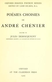 Cover of: Poésies choisies