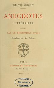 Cover of: Anecdotes littéraires