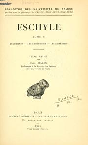Cover of: Eschyle, texte établi par Paul Mazon. by Aeschylus