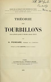 Cover of: Théorie des tourbillons by Henri Poincaré