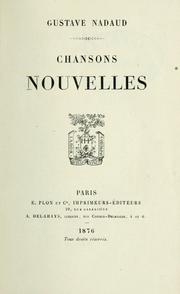 Cover of: Chansons nouvelles by Gustave Nadaud