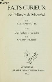 Cover of: Faits curieux de l'histoire de Montréal