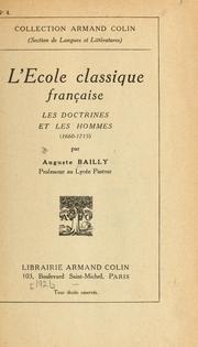 Cover of: L' école classique française: les doctrines et les hommes, 1660-1715.