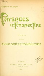 Cover of: Paysages introspectifs: poésies; avec un essai sur le symbolisme.