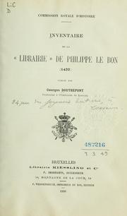 Cover of: Inventaire de la "librairie" de Philippe le Bon: (1420)