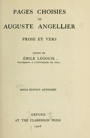 Cover of: Pages choisies de Auguste Angellier by Auguste Angellier