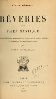 Cover of: Rêveries d'un païen mystique by Ménard, Louis