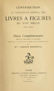 Cover of: Contribution au catalogue général des livres à figures du 17e siècle (1601-1633)