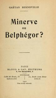 Cover of: Minerve ou Belphégor?