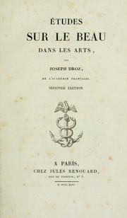 Cover of: Études sur le beau dans les arts.
