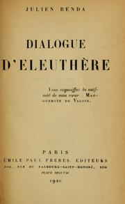 Cover of: Dialogue d'Eleuthère