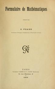 Cover of: Formulaire de mathématiques.